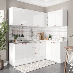 Cozinha 6 Peças com Rodapé Pérola Yescasa