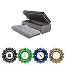 Ver imagem 6 de Bicama Box Baú Solteiro Courino Linho Cinza 88x188 com Colchão Bogotá Molas Ultralastic Inducol