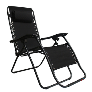 Cadeira Espreguiçadeira Dobrável 21 Posições Praia Piscina Camping Preta Importway