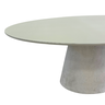 Mesa de Jantar Cone Oval 198x122 Cm Tampo Off White + Vidro Base Concreto - 3