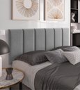 Ver imagem 1 de Cabeceira Estofada Dubai Para Cama Box Casal 1,40m Cinza