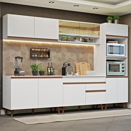 Armário de Cozinha Completa 310cm Branco Reims Madesa 02 - 2