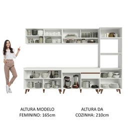 Armário de Cozinha Completa 310cm Branco Reims Madesa 02 - 6