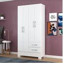 Ver imagem 1 de Guarda Roupa 4 Portas 2 Gavetas Gr4223 Branco Imperatriz Rodial Móveis