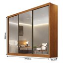 Ver imagem 3 de Guarda Roupa Casal Lôgan Plus 3 Portas com Espelho 4 Gavetas Cinamomo - Novo Horizonte