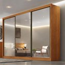 Ver imagem 4 de Guarda Roupa Casal Lôgan Plus 3 Portas com Espelho 4 Gavetas Cinamomo - Novo Horizonte