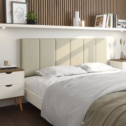 Cabeceira de Cama Paris para Cama Box Queem 1,60x54:bege - 2