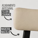 Ver imagem 2 de Kit 4 Cadeiras de Jantar Alice Madeira Preta Courino Bege