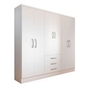 Ver imagem 3 de Guarda-roupa Casal Vigo 6 Portas 3 Gavetas Branco - Panorama Móveis