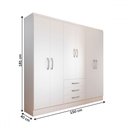 Ver imagem 5 de Guarda-roupa Casal Vigo 6 Portas 3 Gavetas Branco - Panorama Móveis