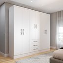 Ver imagem 1 de Guarda-roupa Casal Vigo 6 Portas 3 Gavetas Branco - Panorama Móveis