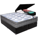 Ver imagem 1 de Cama Box Baú e Colchão Iso Superpocket Molas Ensacadas Queen Ortobom: Preto
