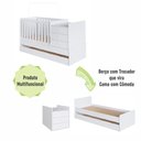 Ver imagem 7 de Berço Cama com Cômoda e Cama Auxiliar Branco Completa Móveis