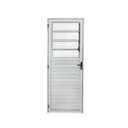 Ver imagem 1 de Porta Alumínio Branco Basculante Com vidro Canelado Completa Montada 210x80