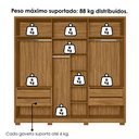 Ver imagem 4 de Guarda Roupa Casal 6 Portas Vidro Reflecta com Led 240 Cm Atacama Freijo Off White Moval