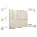 Ver imagem 2 de Cabeceira Estofada Casal Carla 140 Cm Corino Bege