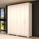 Ver imagem 1 de Guarda-roupa Casal Lana 6 Portas 2 Gavetas 100% Mdf Branco - Acp Móveis