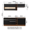 Ver imagem 4 de Armário de Cozinha Completa 220cm Rustic/Preto Parma Madesa 02