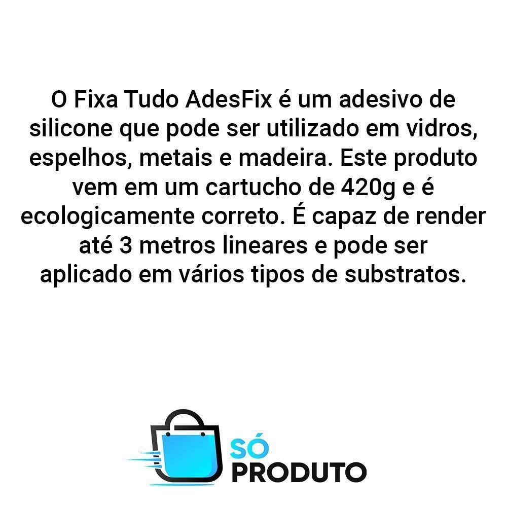 Kit 2 Fixa Tudo AdesFix Silicone para Vidros Madeira Cinza - 3