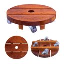 Ver imagem 1 de Suporte para Vaso de Planta Redondo Rodinhas Cristal 20cm