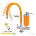 Ver imagem 2 de Torneira Filtro Cozinha Mesa Flexível Laranja Arejador Fixo