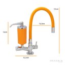Ver imagem 4 de Torneira Filtro Cozinha Mesa Flexível Laranja Arejador Fixo
