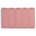 Ver imagem 2 de Cabeceira Solteiro Kit 5 Placas Modelo Arredondada - Suede Rosê