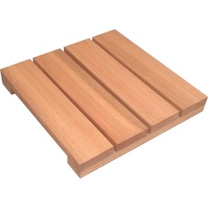 Deck de Madeira Modular 30x30 Cm Réguas 7 Cm Neonx com Pintura:osmocolor Mogno Semi Trans