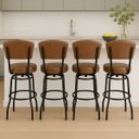 Ver imagem 1 de Kit 4 Banquetas Bar com Encosto Giratória Altura 65cm Cor Preta Assento Grosso Confortável Cor Whisk