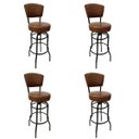 Ver imagem 2 de Kit 4 Banquetas Bar com Encosto Giratória Altura 65cm Cor Preta Assento Grosso Confortável Cor Whisk