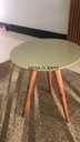 Ver imagem 3 de Mesa de Canto Tampo 50cm Mesinha de Canto Cor Fendi com Vidro Pé Palito Alt 50cm - Fendi