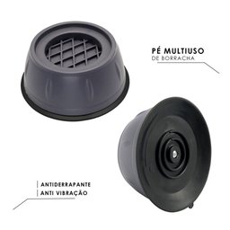Kit 4 Pés Bases Protetora Multiuso Máquina de Lavar Anti Vibração - 4