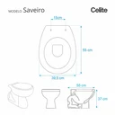 Ver imagem 2 de Assento Sanitario Poliester Com Amortecedor Saveiro Amarelo Terra Para Vaso Celite