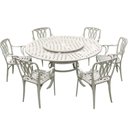 Ver imagem 1 de Conjunto de Jardim com Mesa Giratória e 6 Cadeiras Modelo Fênix Branco