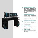 Ver imagem 4 de Mesa para Computador Gamer Preto Carraro