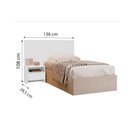 Ver imagem 3 de Painel Cama Box Madeirado Solteiro Prime c/ 1 Mesa e 1 Gaveta Neve - Novo Horizonte