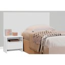 Ver imagem 2 de Painel Cama Box Madeirado Solteiro Prime c/ 1 Mesa e 1 Gaveta Neve - Novo Horizonte