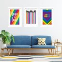 Ver imagem 1 de Kit 3 Quadros Grandes Pride 60x48cm:moldura Branca