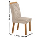 Ver imagem 4 de Conjunto Mesa de Jantar 90cm com 4 Cadeiras Estofadas Multimóveis Crrft-CON048 Madeirado/Creme