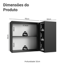 Ver imagem 3 de Armário Aéreo de Canto 1 Porta e Adega Preto Nice Madesa