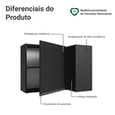 Ver imagem 4 de Armário Aéreo de Canto 1 Porta e Adega Preto Nice Madesa