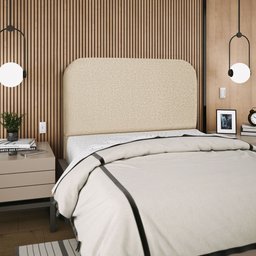 Cabeceira Estofada Cama Box Casal Alana 140cm Linho:bege - 3