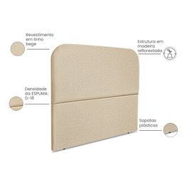 Cabeceira Estofada Cama Box Casal Alana 140cm Linho:bege - 4