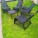 Ver imagem 1 de Conjunto de espreguiçadeiras Jacarta Tela Sling - 4 cadeiras + mesa de centro + puff