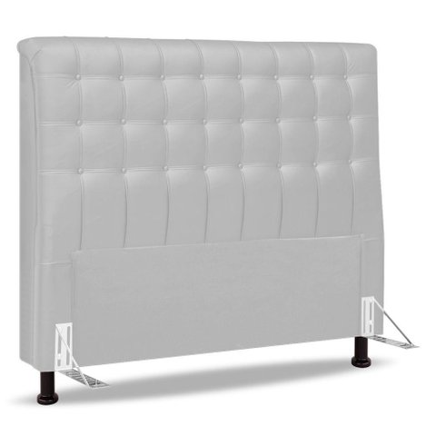 Cabeceira Cama Box Casal Queen Size Ciara 160cm Botonê com Frame Sintético Branco