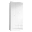 Ver imagem 1 de Guarda Roupa Solteiro Versa 3 Portas Branco Rosa Flex Fosco - Kits Paraná