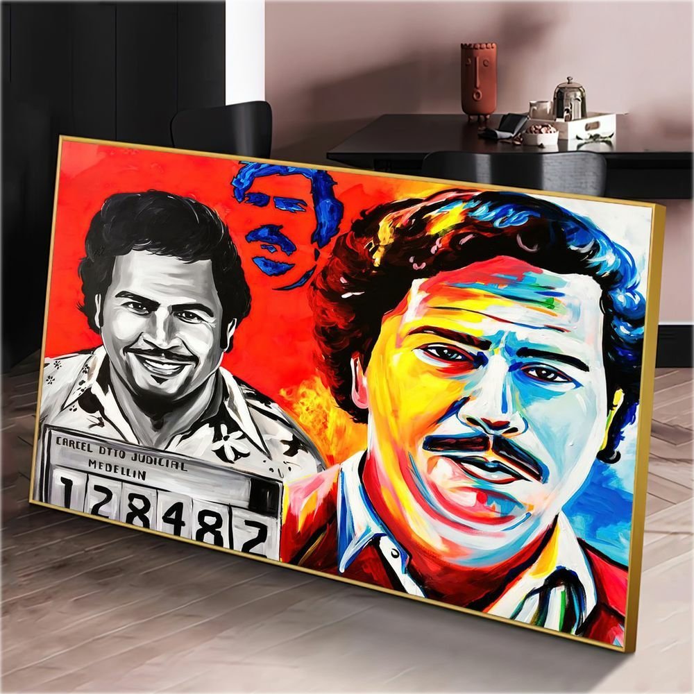 Quadro Pablo Escobar o Procurado:90x60 cm/BORDA INFINITA