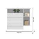 Ver imagem 5 de Dormitório Doce Sonho Guarda Roupa, Cômoda e Berço Reto Branco com Colchão Supreme - Qmovi
