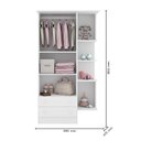 Ver imagem 4 de Dormitório Doce Sonho Guarda Roupa, Cômoda e Berço Reto Branco com Colchão Supreme - Qmovi