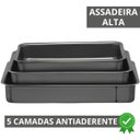 Ver imagem 6 de Jogo de Assadeiras Forma Alta Retangular 03 Peças Antiaderentes + Pincel de Silicone Preto
